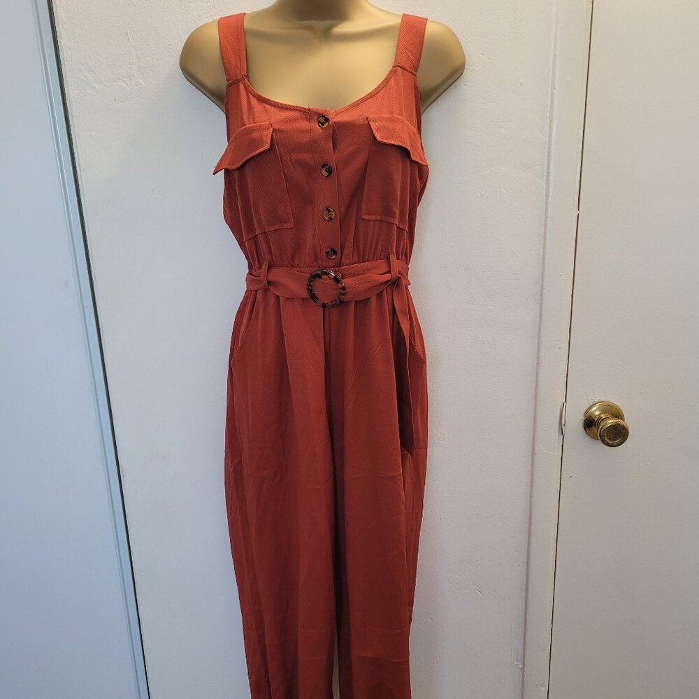 Rust Color | Sleeveless Jumper Romper Jumpsuit | Size Small